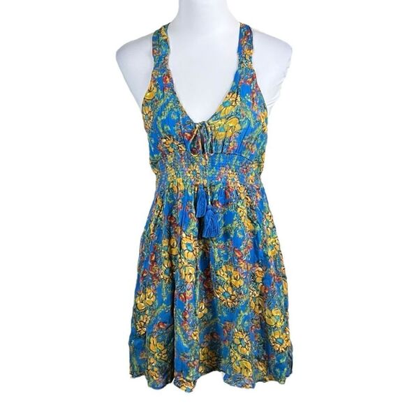 Free People Blue Combo Multicolor Dress, Size S, NWT - Picture 2 of 8